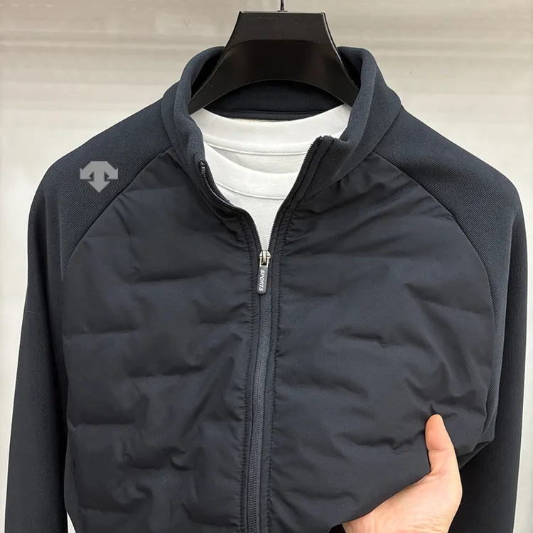 迪桑2025年冬季新款绵羊毛立领夹克充绒服男士拼接时尚保暖外套