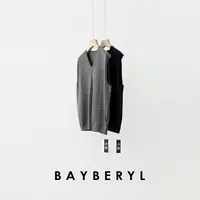 BAYBERYL老贝Row背心*V领简约羊绒秋百搭无袖针织ZZS5H0702-9/13