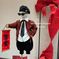 【现货】2025毛衣重工开衫秋冬新款韩版男儿童洋气痞帅童装宝宝8681