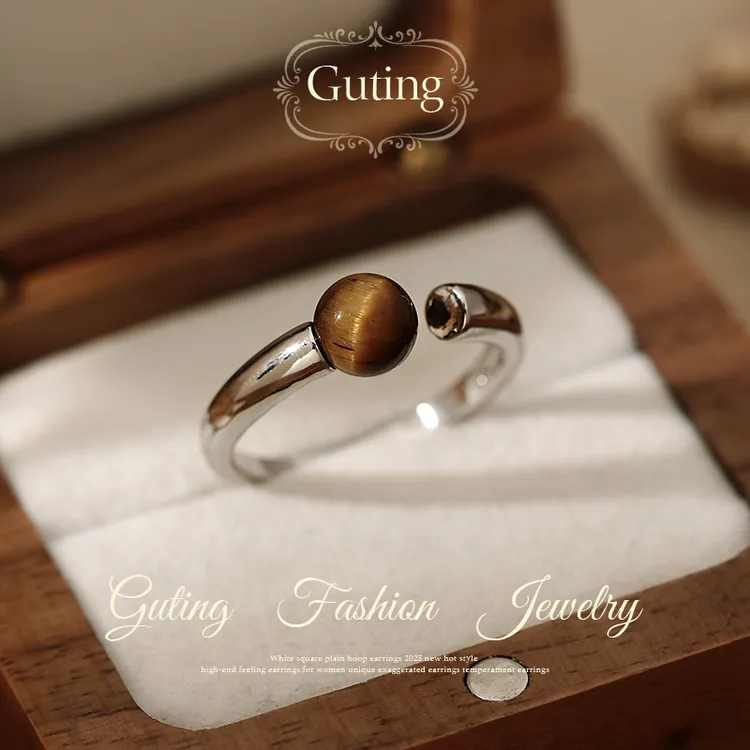 铜合金戒指 1975开口戒指女轻奢高级感指环小众设计百搭食指戒