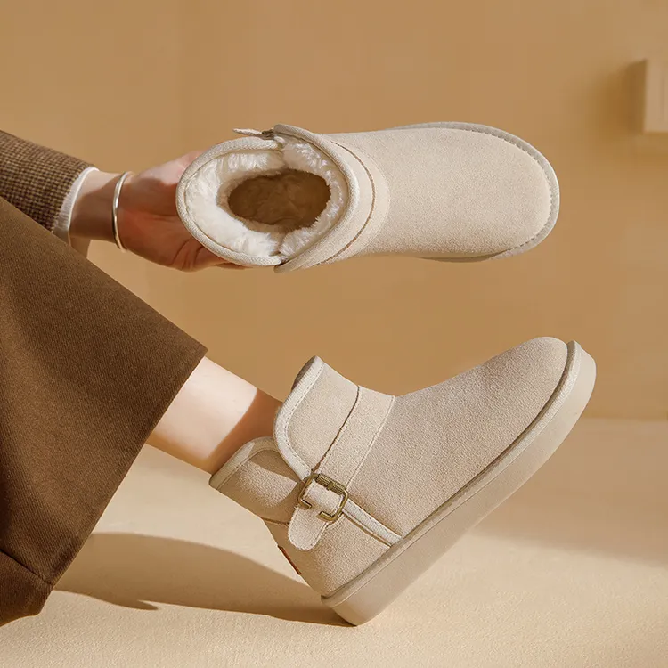 【奥古狮登】时尚雪地靴女冬季加绒短靴保暖棉鞋914005AA