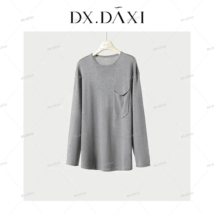 代大喜【云朵口袋T】休闲羊毛针织衫女冬季新款宽松百搭内搭打底T恤