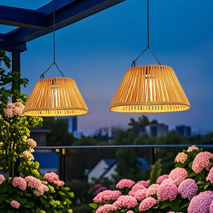 2025新款太阳能户外吊灯庭院室外防水家用阳光房led照明灯免打孔