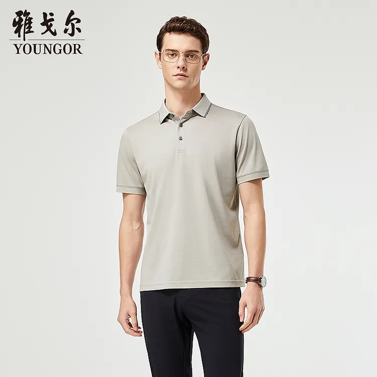 【可机洗桑蚕丝+棉+凉感】雅戈尔夏新款男短袖Polo衫T恤513120
