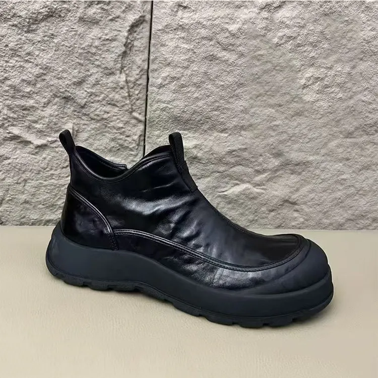 2025冬季新款真皮牛皮广州时尚轻奢经典百搭男士休闲加绒保暖棉鞋