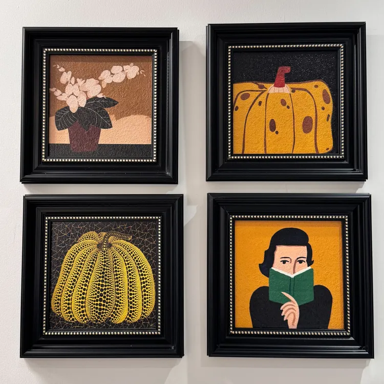 砂岩画小众风格组合装饰画高级感玄关餐厅卧室床头壁画四联组合画