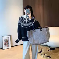 【精纺羊毛】XZ251秋冬加厚款费尔岛提花毛衣气质女针织衫