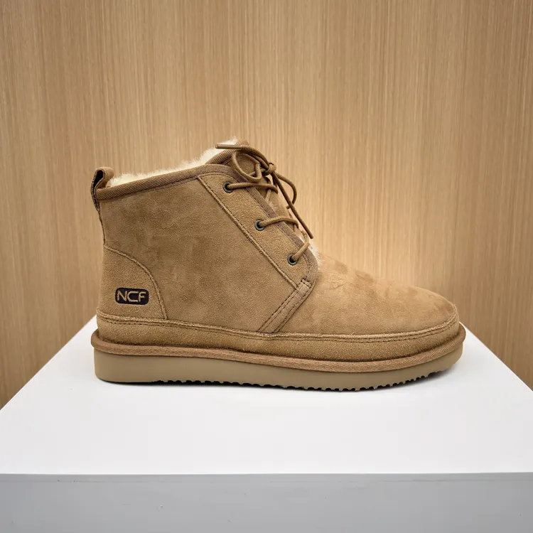 隆丰出品经典小贝款大码男士系带皮毛一体雪地靴 MUL1060-1