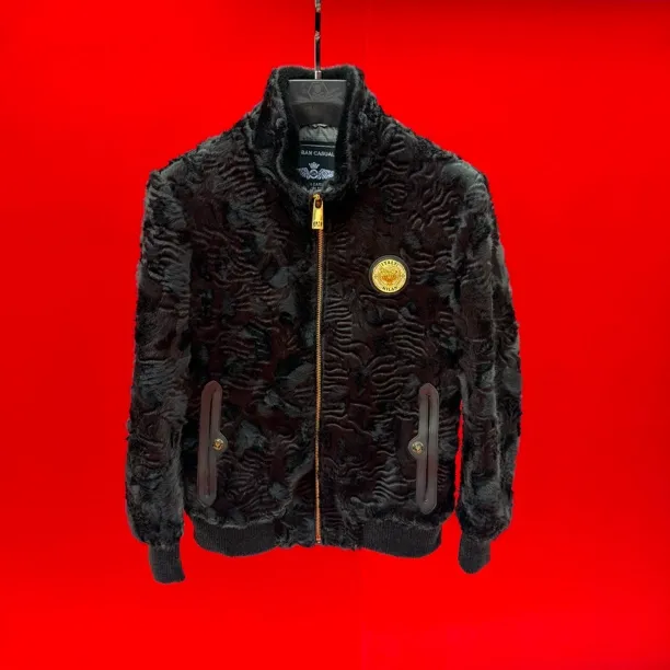 高品质欧货潮牌男士轻奢休闲立领保暖加绒外套夹克