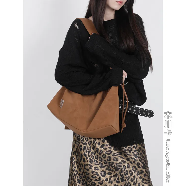 木川卡复古托特包大容量单肩包腋下休闲通勤手提包同款2025新款