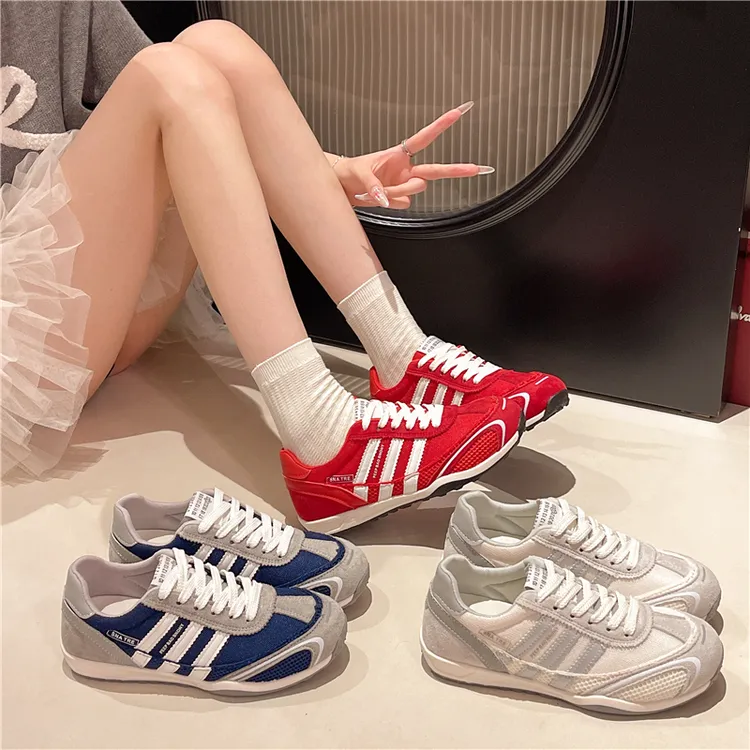 2025新款时尚百搭透气休闲女鞋简约流行休闲运动鞋德训鞋平底鞋女