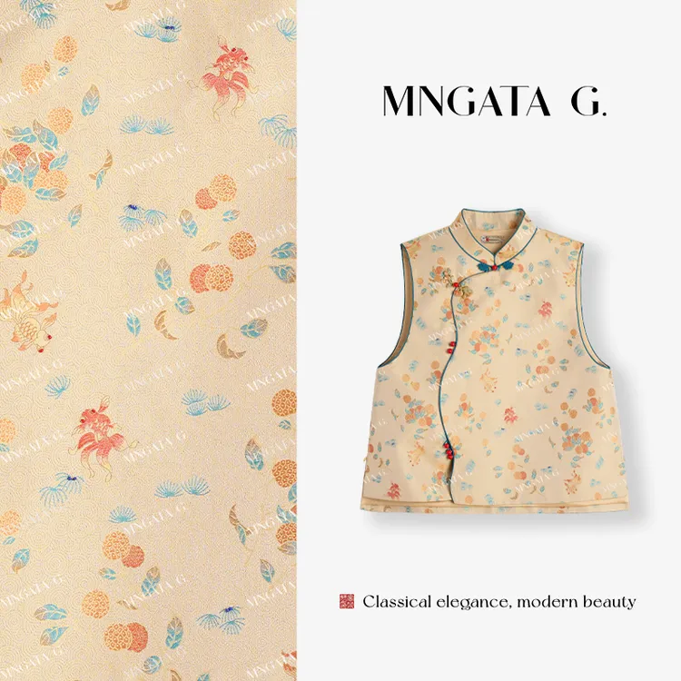 MNGATA G.宫小妍【钱小萍·荔枝金鱼】四重纬新中式国风马甲5092937