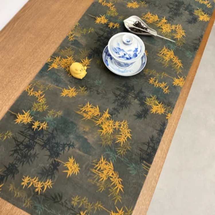 【香云纱长一米宽四十单面茶席】新中式香云纱复古茶家用文玩垫