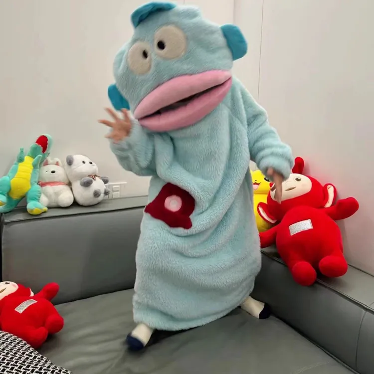 儿童睡衣秋冬季丑鱼连家居服加厚搞怪男女童睡袍法兰绒宝宝睡袍