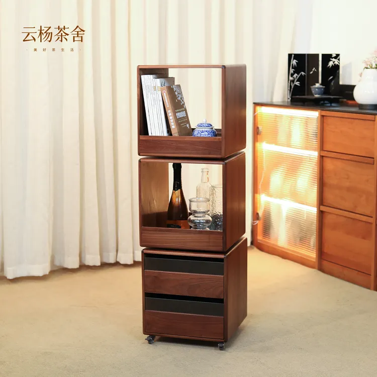 【茶博会专属 赚赚赚】北美黑胡桃浩瀚旋转书柜（不含茶具摆件）