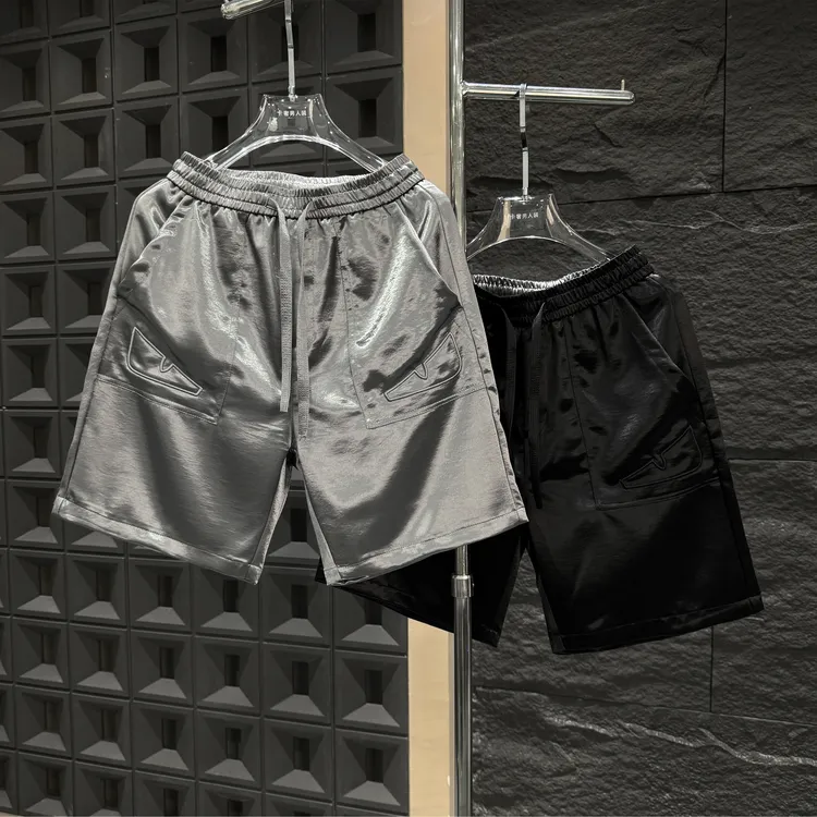 SP-B33-春夏季新款缎面高级感小恶魔时尚短裤男女同款透气