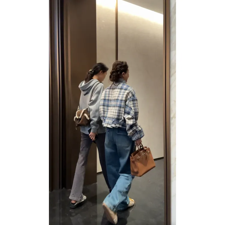 BOXUE“蓝眼泪”2025冬水貂毛皮羊毛小香风格90白鹅绒#251210YR7569