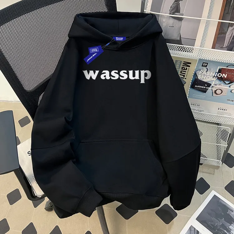 WASSUP UOSNE重磅连帽卫衣男秋季cleanfit网红洋气高级感潮流外套