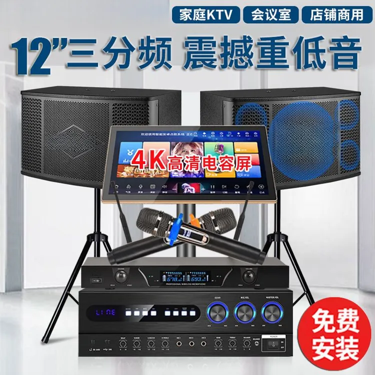 2024家庭ktv音响套装家用k歌12寸专业音箱卡拉ok语音点歌机全套