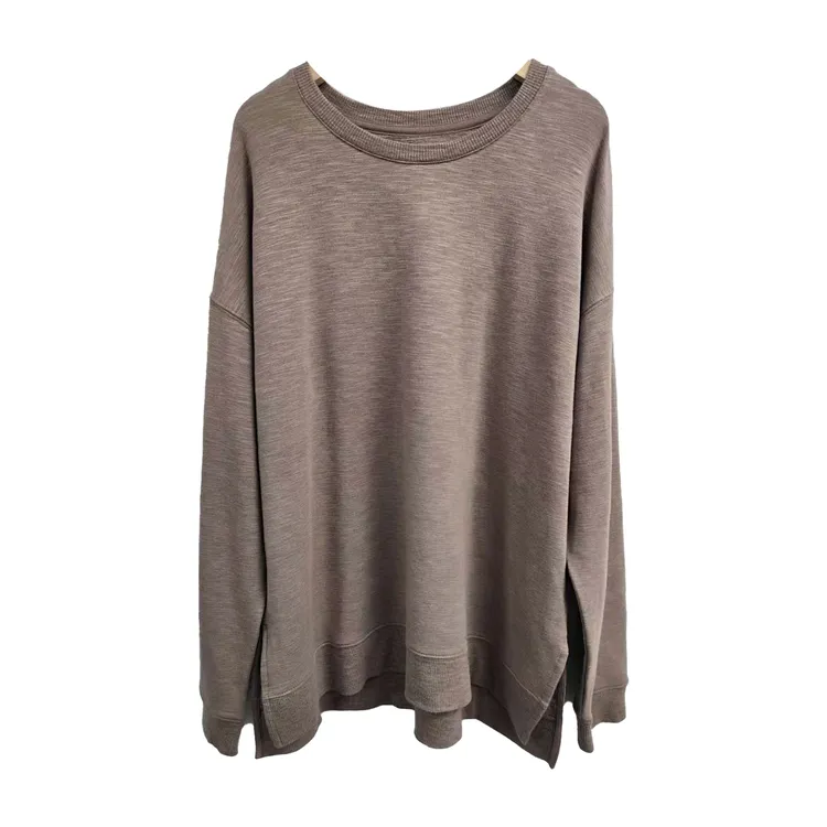 2840#咖色长袖上衣