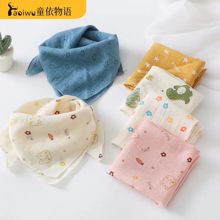 秋冬春秋透气围脖儿童围巾方巾丝巾防风婴儿三角口水巾保暖巾