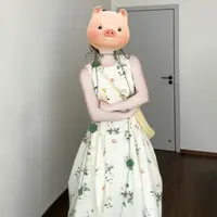 2025新款高级感无袖背心碎花连衣裙子女夏季海边度假气质长裙2520