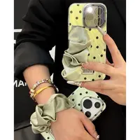 高颜值布腕带适用苹果17vivo华为oppo小米iPhone16羽纱手机壳女款