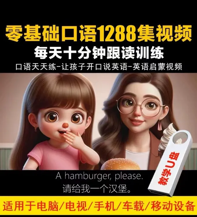 零基础口语跟读练习视频网盘英语听力启蒙英文动画磨耳朵可下载