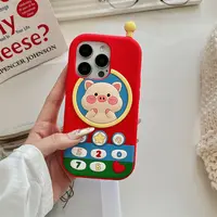 可爱小猪大哥大造型适用苹果17promax手机壳卡通iPhone15硅胶防摔