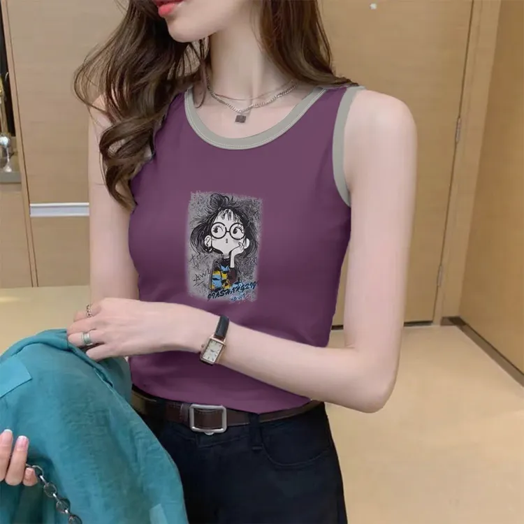 100%纯棉吊带背心女春夏秋季防走光内搭修身外穿打底无袖上衣薄款