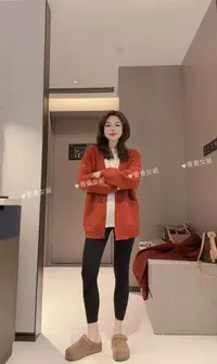 「色彩人生」加厚针织毛衣外套冬季新款小个子中长款纯色上衣