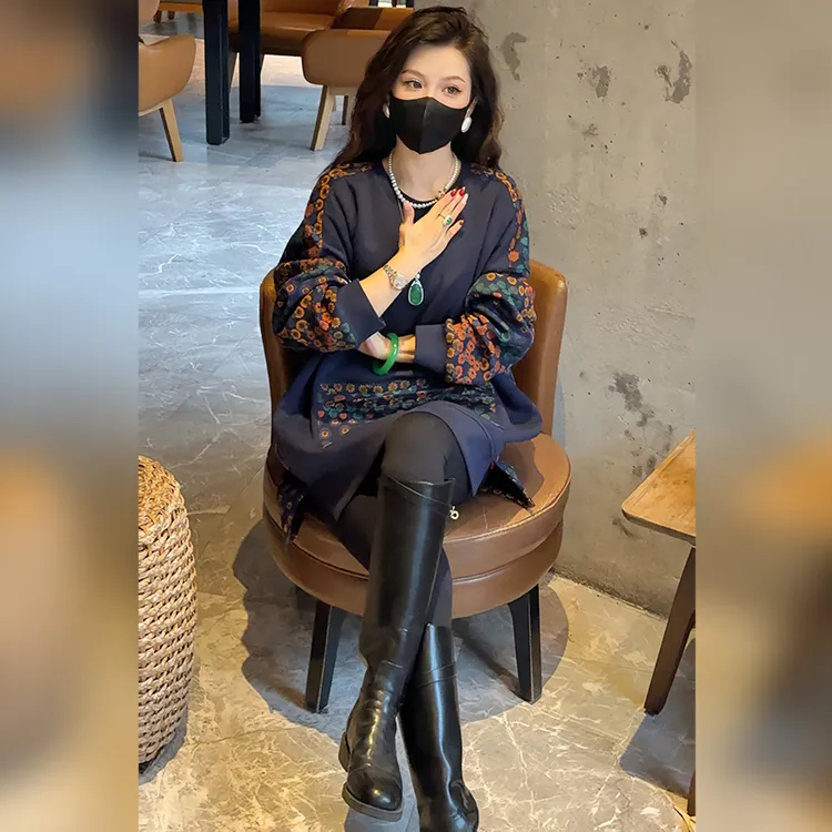 Linda姐高端线】秋冬时尚轻奢气质慵懒休闲上衣卫衣AF5SWY0315