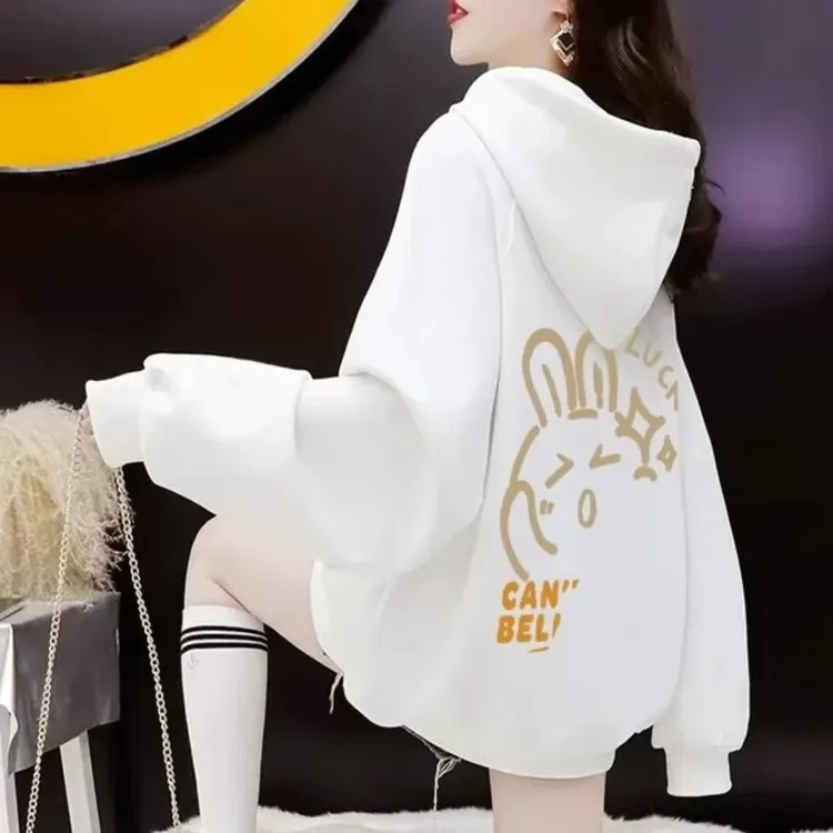 休闲卫衣女秋冬季2025新款加绒加厚oversize爆款女款套头外套潮