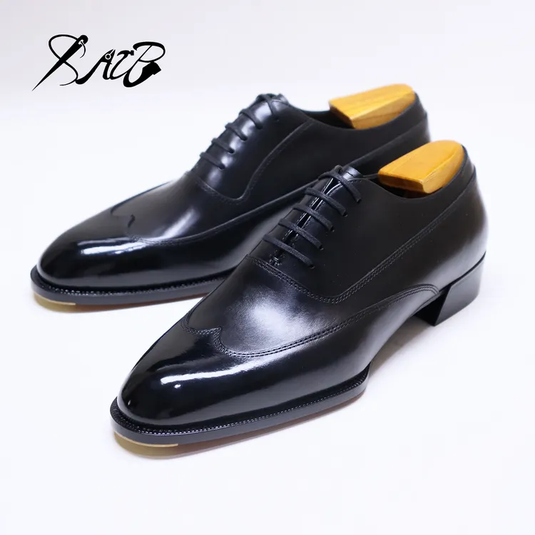 SATB一片式牛津男士纯手工定制定做琴底皮鞋