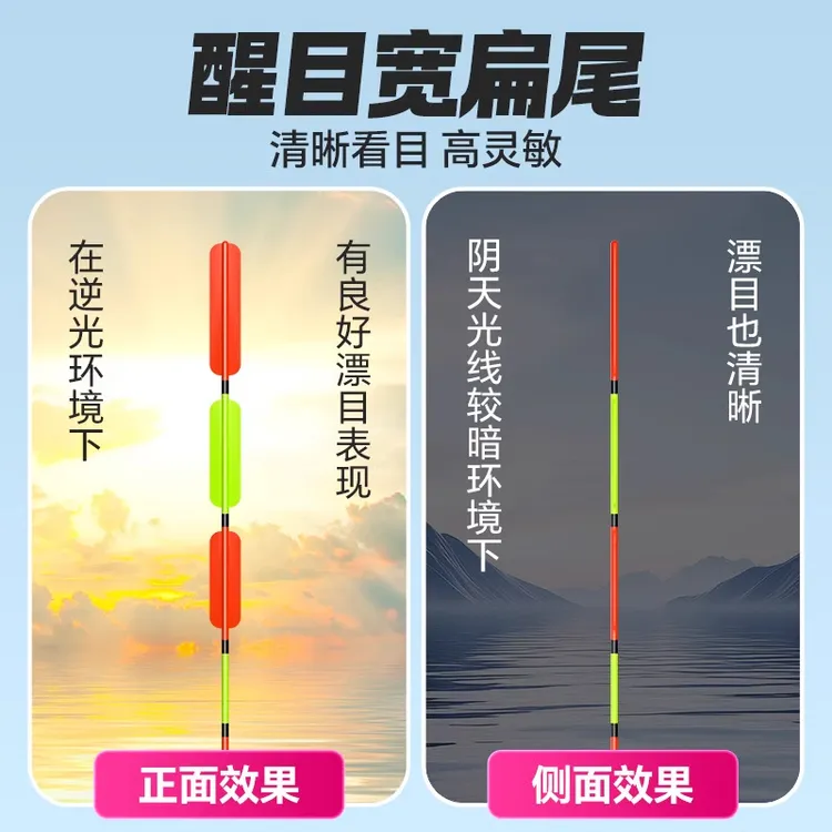 鲫鱼鱼漂加粗宽鲢鳙套装浮漂轻口高灵敏扁尾正品批醒目