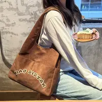 托特包百搭防盗大学生磨砂单肩包时尚文艺多层款日韩