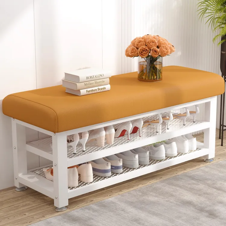 换鞋凳门口可坐鞋柜入户门长条铁艺窄小鞋架轻奢网红创意穿鞋坐凳