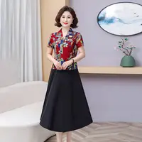 新款25572假两件连衣裙2025洋气女装气质拼色短袖裙子