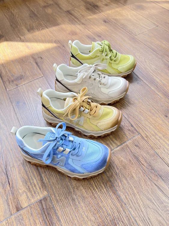 夏季百搭复古系带舒适阿甘鞋厚底拼色ins运动休闲鞋韩版AY25808