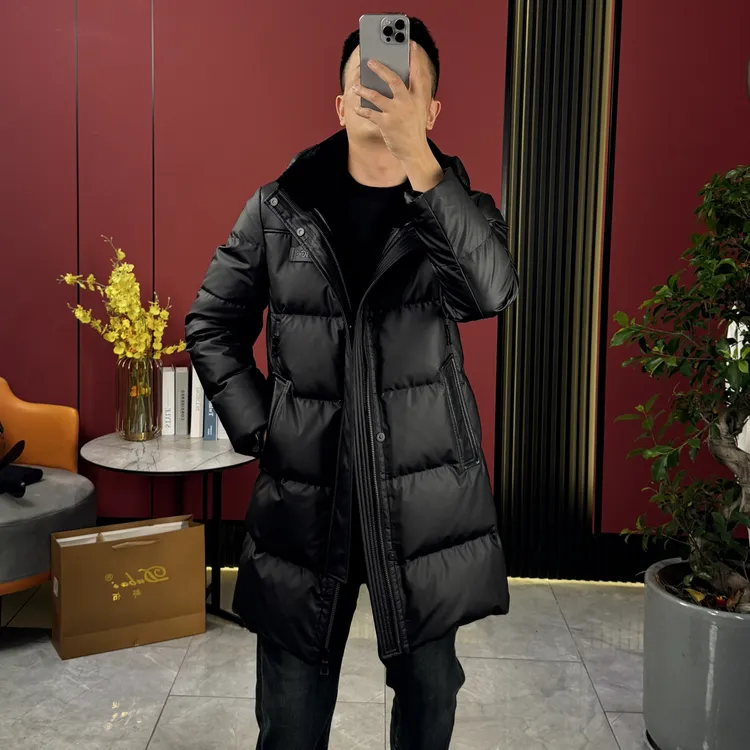 Dubai 都佰 轻奢款高克重鹅绒拼皮毛男装鹅绒服68571