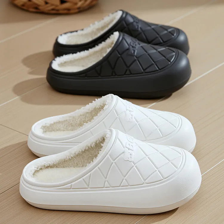 棉拖鞋女士加绒冬天室内踩屎感保暖秋可爱情侣居家冬季毛绒拖鞋男