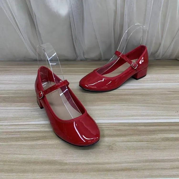 外贸原单粗跟单鞋秋夏新款女简约时尚舒适皮鞋仙女圆头增高百搭