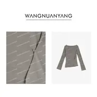 【WNY】曲线回廊|设计感一字领可调节单粒扣收腰显瘦气质长袖小衫