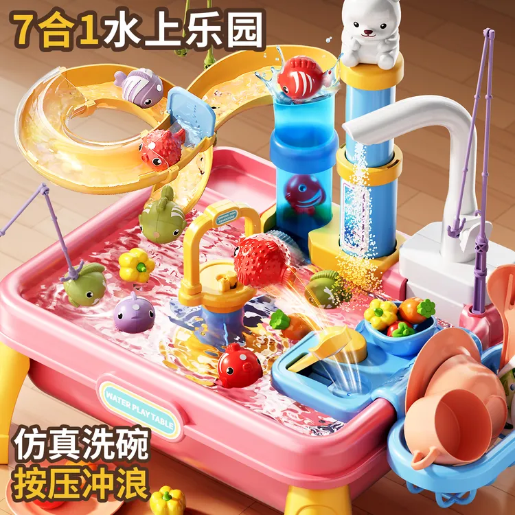 儿童大号洗碗机玩具洗手台洗菜盆水龙头循环厨房过家家男女孩宝宝