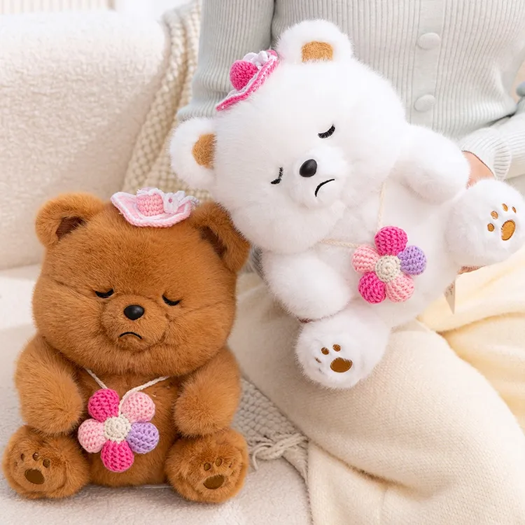 非常宝贝可爱捧花委屈熊公仔毛绒玩具小熊玩偶女生儿童礼物桌陪