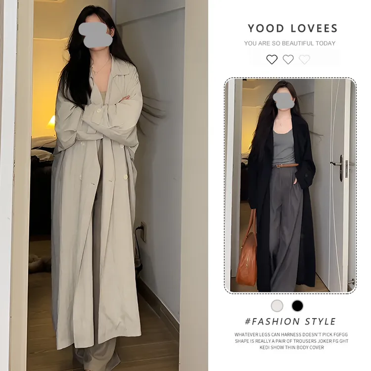 2025春秋新款法式复古宽松阔版风衣高级感松弛感显瘦长款外套女