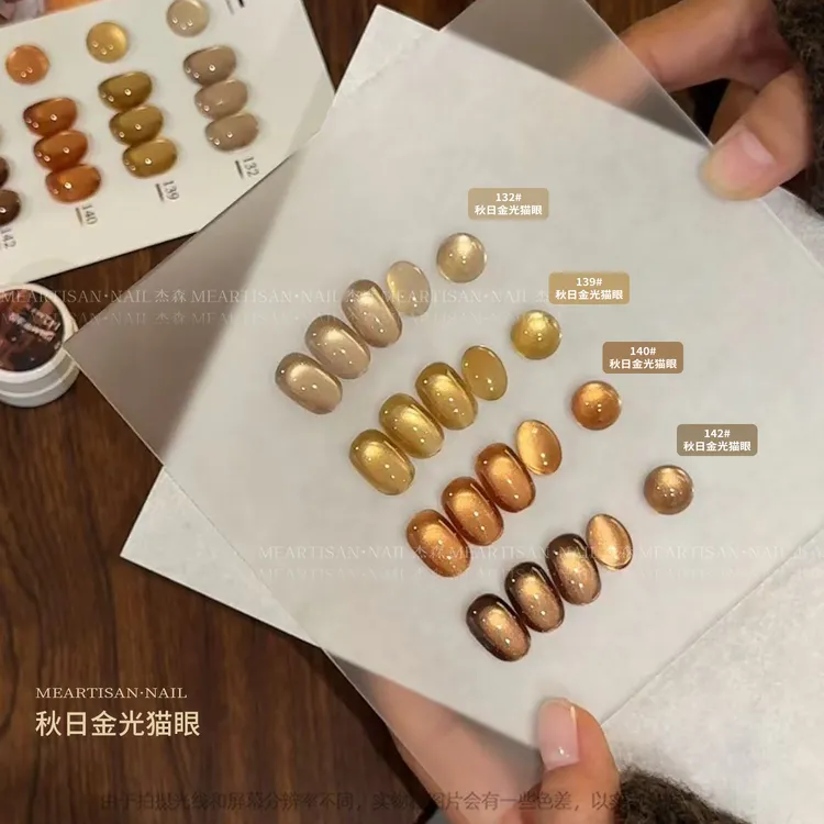  PPLM秋日金光猫眼甲油胶美甲，罐装3g