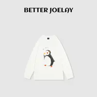 BETTER JOELAY-【企鹅问候】全棉时尚百搭T恤长袖慵懒简约TT102