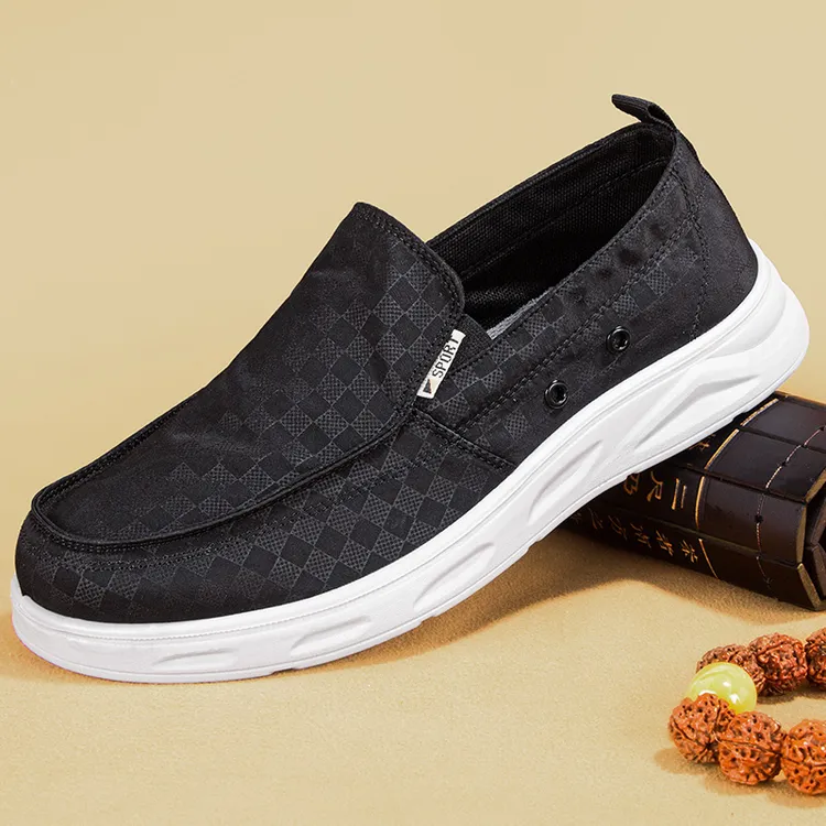 春夏老北京布鞋男款冰丝透气超轻软底中老年爸爸鞋休闲散步开车鞋