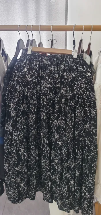 碎花雪纺半身裙高腰显瘦气质垂坠感大摆裙春夏百搭